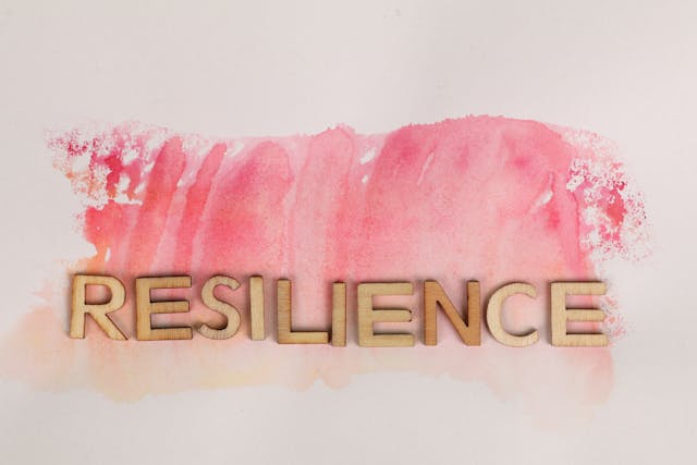 A photo saying resilience